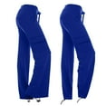 thumbnail image 1 of Utoimkio Women's Wide Leg Cargo Pants High Waisted Drawstring Flared Lounge Pants Casual Loose Trousers with Pockets, 1 of 9