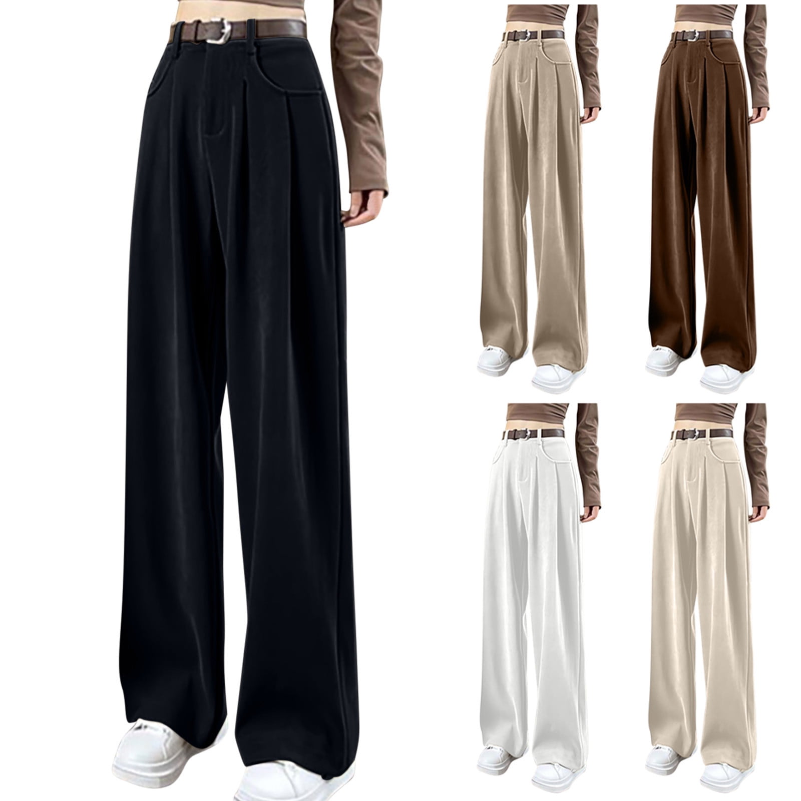 Utoimkio Women's Wide Leg Dress Pants Bell Bottom Work Pants High ...