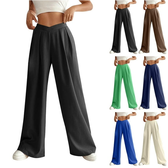 Utoimkio Women's Wide Leg Flowy Lounge Pants High Waisted Casual Loose Summer Yoga Pants for Women