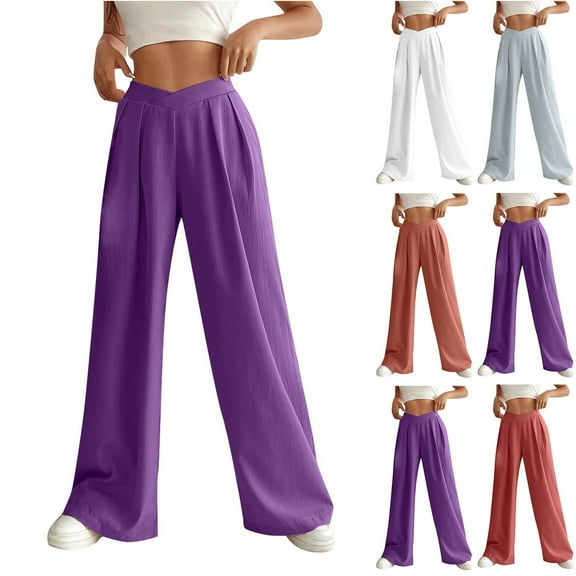 Utoimkio Women's Wide Leg Flowy Lounge Pants High Waisted Casual Loose Summer Yoga Pants for Women