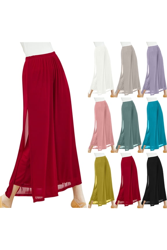Women's Wide Leg Flowy Pants Summer Casual Loose High Waisted Lounge Pants for Women
