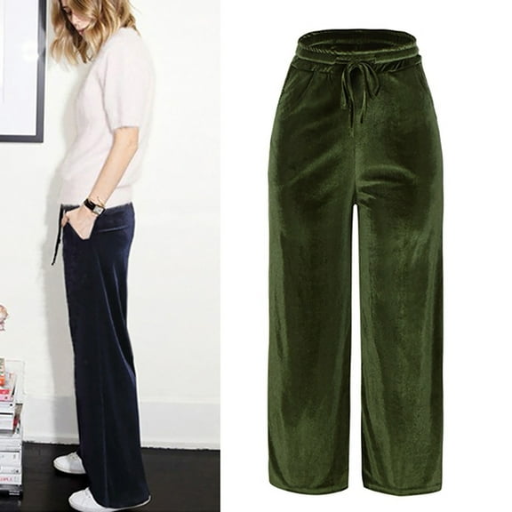 Utoimkio Women's Wide Leg Harem Pants High Waisted Drawstring Lounge Pants Casual Loose Work Pants for Women