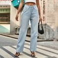thumbnail image 1 of Utoimkio Women's Wide Leg Jeans Casual Baggy High Waisted Stretch Denim Pants for Women, 1 of 7