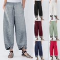 thumbnail image 1 of Utoimkio Women's Wide Leg Linen Pants Summer Casual Loose High Waisted Lounge Pants for Women with Pockets, 1 of 4