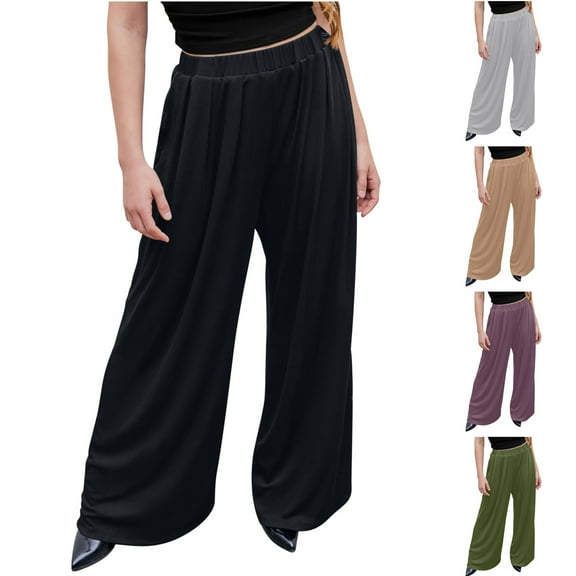 Utoimkio Women's Wide Leg Pants Summer Casual Loose High Waisted Lounge Pants for Women