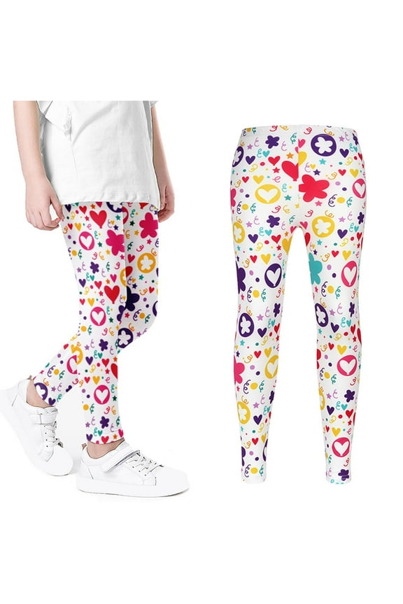 Cute Print Leggings for Girls Soft Comfortable Thin Leggings for Kids 3-8 Years Ankle Length Girls Printed Leggings