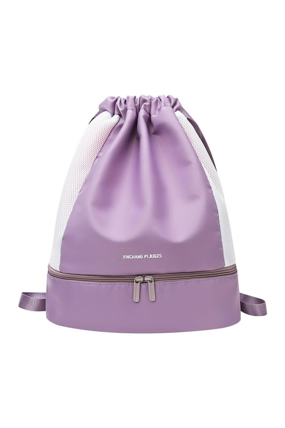 Dry Wet Separated Swimming Bag Portable Drawstring Backpack Waterproof Gym Sports Pool Beach Gear Bag