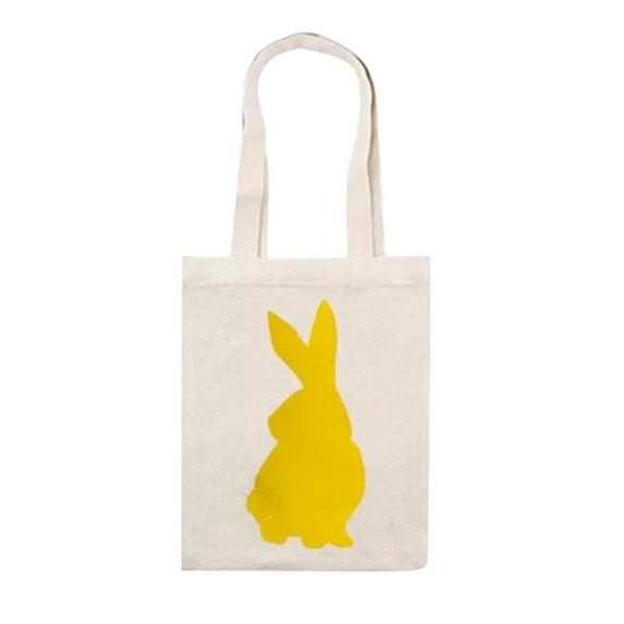 Utoimkio Clearance Easter Bunny Tote Bags Easter Baskets for Kids,Easter Party Gift Canvas Goodie Bags with Handles for Easter Egg Hunt,Easter Party Favor Supplies for Kids