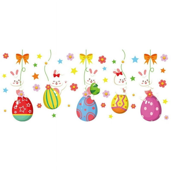 Utoimkio Easter Decorations Clearance Easter Window Clings, 9 Sheets Happy Easter Decorations for Kids Spring Window Clings for Home Office Shop Easter Decor