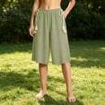 thumbnail image 1 of Utoimkio Elastic Waist Textured Culottes for Women Casual Loungewear Shorts with Tassel Drawstrings, 1 of 5