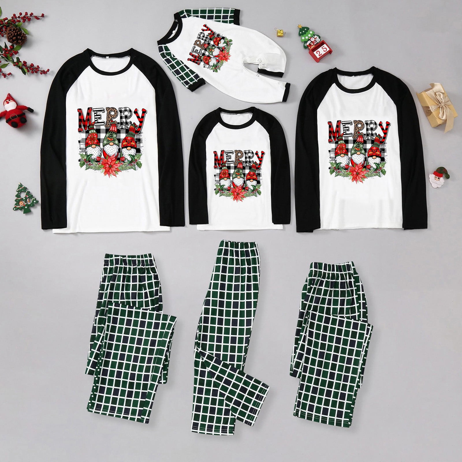 Family Christmas Pajamas Matching | Holiday Tree Print Pajama Sets ...