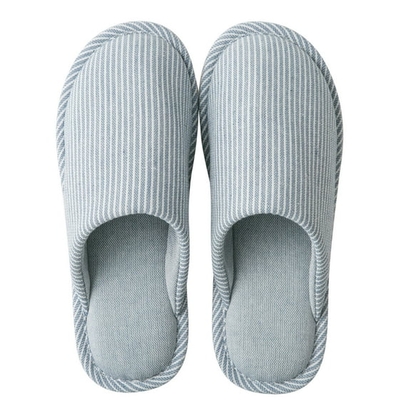 Utoimkio Flat Sandals for Women Under $10 Couple Casual Linen Open Toe Stripe Comfy Casual Flops Soft Home Shoes
