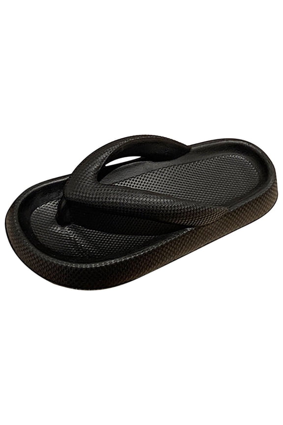 Flat Sandals for Women Summer Flip Flops Women's Summer Loose Thick Bottom EVA High Elastic Rubber and Plastic Leisure Beach Flip Flops