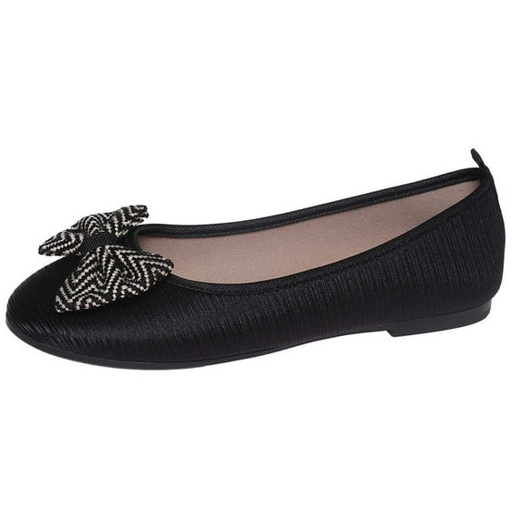 Utoimkio Flat Work Flats for Women Office Casual Bowknot Closed Toe Dress Shoes Comfortable Casual Shallow Mouth Single Shoes