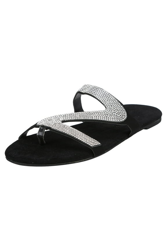 Flip Flops for Women Size 8 Women's Casual Solid Crystal Roman Plus-size Flat Slippers Sandals Shoes