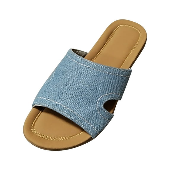 Utoimkio Flip Flops for Women Wide Width Women's Summer Plus-size Flat Beach Print Colored Pearl Slippers and Sandals