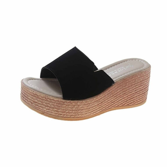 Utoimkio Flip Flops for Women Wide Width Women's Wedge Sandals Open Toe Platform Sandals