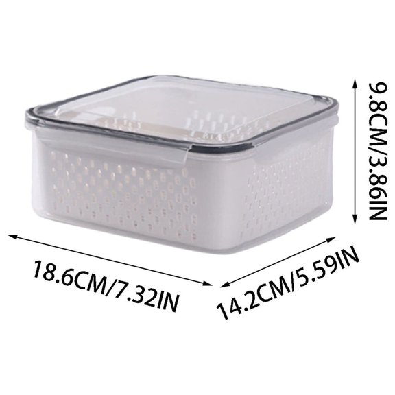 OAVQHLG3B Fruit And Vegetable Storage Containers For For Fridge Draining Fresh Container 3 In 1 Product Storage Container With Lid And Colander