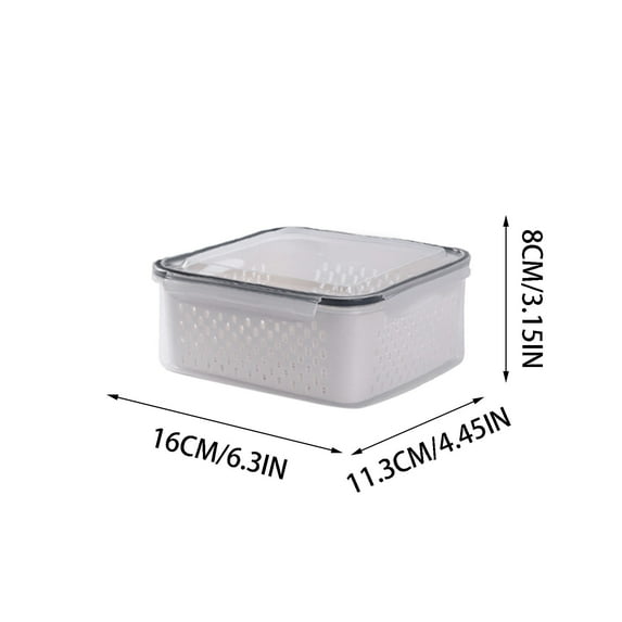 Utoimkio Fruit Vegetable Storage Containers, Draining Fresh-Keeping Box,Suited for Fridge Berries vegetable wash vegetables dehydration with Lids 5800ML