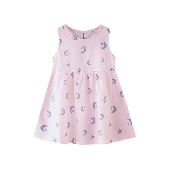 Utoimkio Girls Dress Kid Floral Sleeveless Sundress Summer Toddler Girl Clothes Sleeveless Midi Dresses for Girls