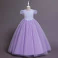 thumbnail image 1 of Utoimkio Girls Long Princess Dress Winter Fall Formal Evening Gown Maxi Dress Bubble Sleeve Princess Party Dresses for Girls 4-14 Years, 1 of 9