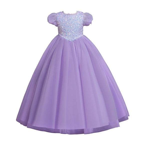 Utoimkio Girls Long Princess Dress Winter Fall Formal Evening Gown Maxi Dress Bubble Sleeve Princess Party Dresses for Girls 4-14 Years
