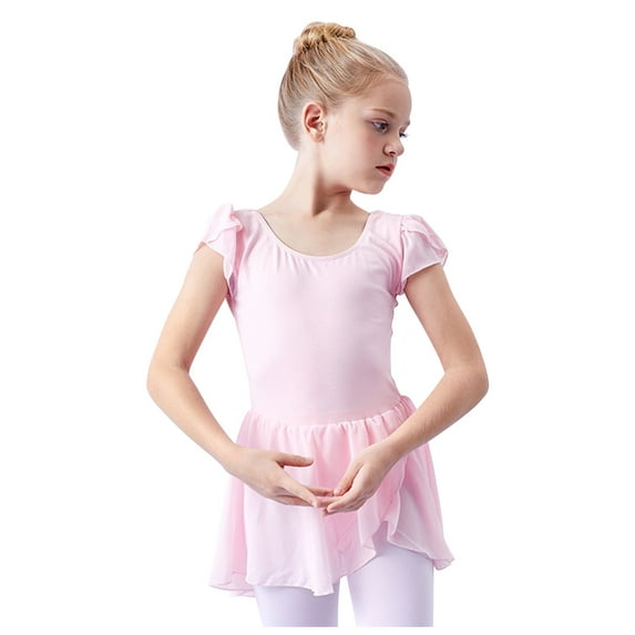 Utoimkio Girls Ruffle Sleeve Ballet Leotards Toddler Elegant Dance Leotard Cute Training Outfits for Girls 3-15 Years