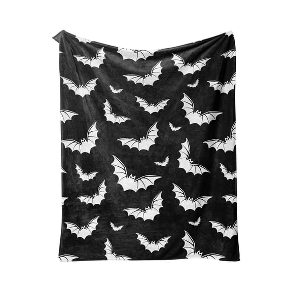 Utoimkio Halloween Flannel Throw Blanket 51x59Inch Halloween Bat Pattern Print Blanket Halloween Decorative Blanket Party Supplies for Couch Sofa Bedroom