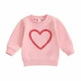 thumbnail image 1 of Utoimkio Infant Baby Valentine's Day Crewneck T Shirt Toddler Girls Boys Heart Print Long Sleeve Blouses Oversized Tee Tops, 1 of 5