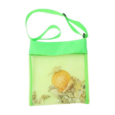 Utoimkio Kid's Mesh Beach Bag Beach Toy Storage Tote Bags Kids Seashell Collecting Bag Colorful Swimming Accessories Storage Bag with Adjustable Straps for Boys Girls