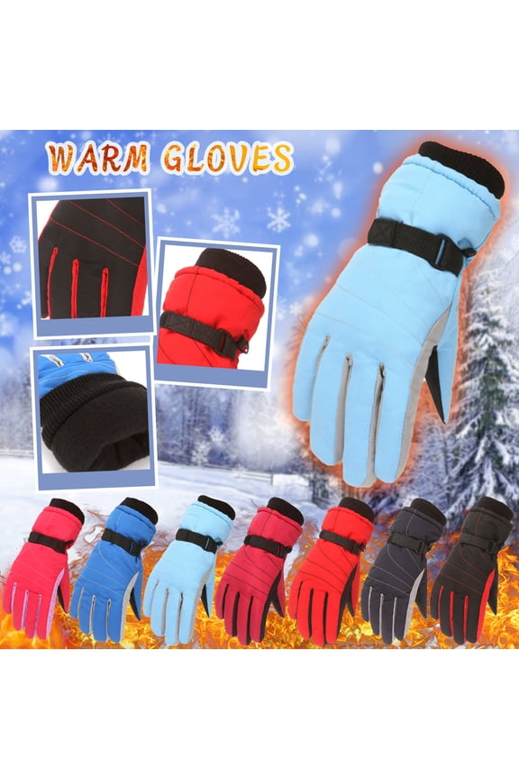 Kids Ski Gloves Waterproof Winter Snow Gloves Thicken Warm Windproof Warm Winter Gloves for Cold Weather,Thermal Snowboarding Gloves for Boys Girls