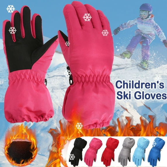 Utoimkio Kids Ski Gloves Waterproof Winter Snow Gloves Thicken Warm Windproof Warm Winter Gloves for Cold Weather,Thermal Snowboarding Gloves for Boys Girls