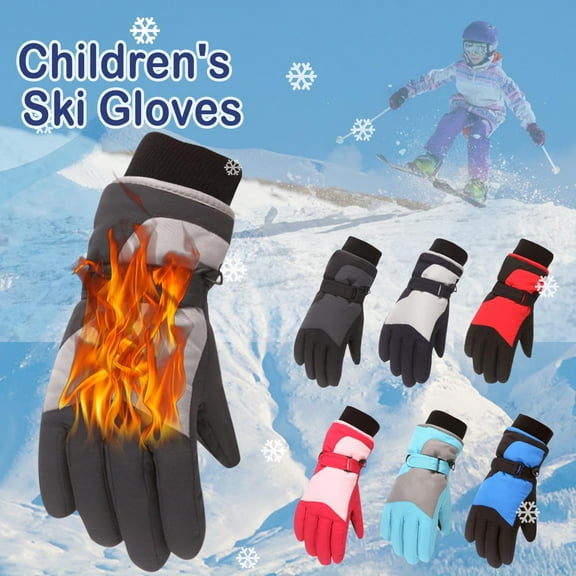 Utoimkio Kids Ski Gloves Waterproof Winter Snow Gloves Thicken Warm Windproof Warm Winter Gloves for Cold Weather,Thermal Snowboarding Gloves for Boys Girls