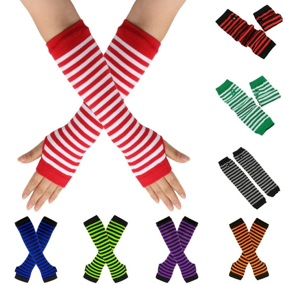 Utoimkio Knitted Arm Warmers Gloves Winter Long Fingerless Gloves Thumb Hole Gloves Mittens for Women and Men