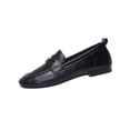 thumbnail image 1 of Utoimkio Leather Loafers for Women Comfort Round Toe Slip On Anti Slip Low Chunky Heel Loafers for Work Daily Casual Dressy, 1 of 9
