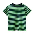 thumbnail image 1 of Utoimkio Little Boy Girls T-Shirts Kids Short Sleeve Crewneck Tees Striped Print Casual Tops Size 2-12T, 1 of 7