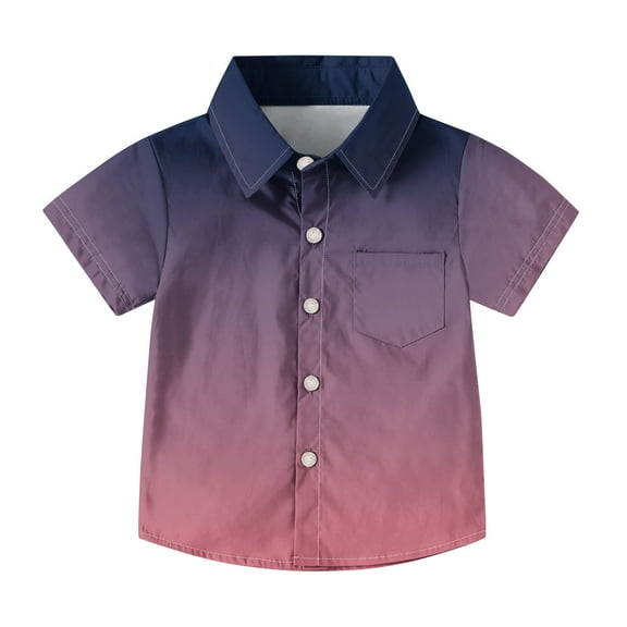 Utoimkio Little Boys Girls Short Sleeve Button Down Shirts Casual Tee Tops Summer Clothes Size 2-15T