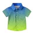 thumbnail image 1 of Utoimkio Little Boys Girls Short Sleeve Button Down Shirts Casual Tee Tops Summer Clothes Size 2-15T, 1 of 7
