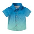 thumbnail image 1 of Utoimkio Little Boys Girls Short Sleeve Button Down Shirts Casual Tee Tops Summer Clothes Size 2-15T, 1 of 7