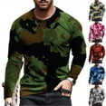 thumbnail image 1 of Utoimkio Men's Camo Long Sleeve Pullover Sweatshirts Casual Lightweight Crewneck Pullover Blouse Tops for Men Summer Loose Beach Shirts, 1 of 5