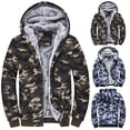 thumbnail image 1 of Utoimkio Men's Camouflage Fleece Lined Hooded Jackets Winter Warm Full Zipper Stand Collar Windproof Coats Hoodies Winter Outwear with Pockets, 1 of 6