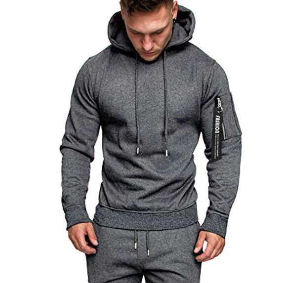 Utoimkio Men's Casual Hoodies Pullover Sweatshirts for Men Long Sleeve Crewneck Sweatshirts Casual Slim Fit Solid Pullover Blouse Tops for Men