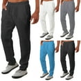 thumbnail image 1 of Utoimkio Men's Casual Linen Pants Loose Fit Straight Leg Elastic Drawstring Waist Summer Beach Yoga Long Pants with Pockets, 1 of 8
