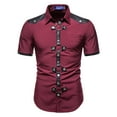 thumbnail image 1 of Utoimkio Men's Casual Linen Shirt Loose Lightweight Short Sleeve Button Down T Shirt Summer Beach Shirts, 1 of 9