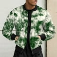 thumbnail image 1 of Utoimkio Men's Casual Stand Collar Jacket Tie-dye Printed Long Sleeve Full Zipper Jackets Fall Winter Outwear with Pockets, 1 of 6