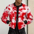 thumbnail image 1 of Utoimkio Men's Casual Stand Collar Jacket Tie-dye Printed Long Sleeve Full Zipper Jackets Fall Winter Outwear with Pockets, 1 of 6