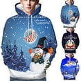 thumbnail image 1 of Utoimkio Men's Christmas Hooded Sweatshirts Pullover Long Sleeve Print Hoodie Pullover Sweaters Casual Crewneck Sweatshirts Christmas Pullover Tops for Men with Pockets, 1 of 4