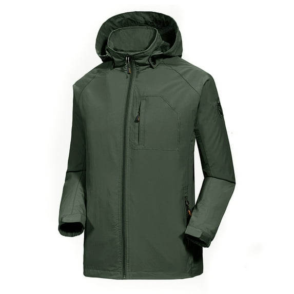 Utoimkio Men's Lightweight Hooded Windbreaker Thin Long Sleeve Bomber Jackets Casual Loose Fit Fall Winter Outwear Hooded Coats for Men