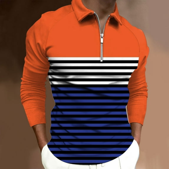 Utoimkio Men's Long Sleeve Shirts Quarter-Zip Casual Slim Fit Mock Neck Basic Designed Cotton Shirts