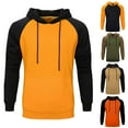 thumbnail image 1 of Utoimkio Men's Pullover Hoodies Long Sleeve Drawstring Casual Color Block Hooded Sweatshirts Lightweight Loose Fit Crewneck Pullover Sweatshirts with Pockets, 1 of 5